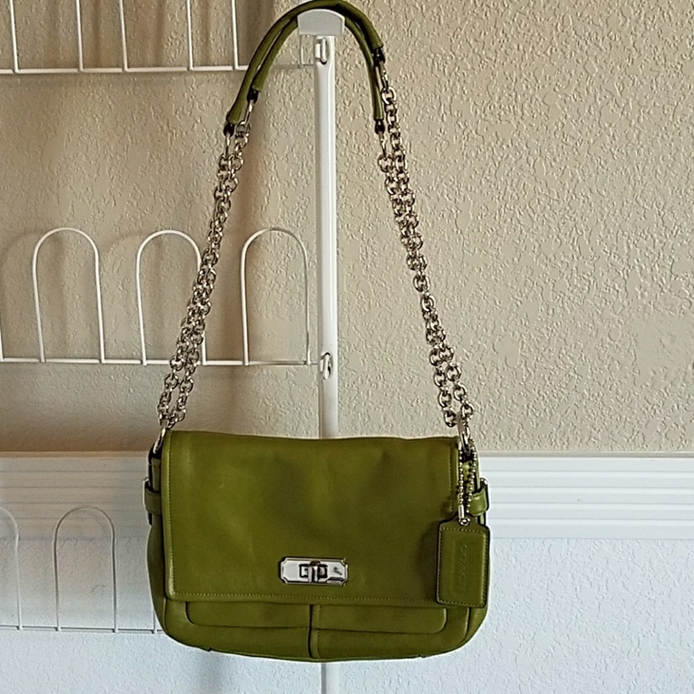 Green Coach purse - like new